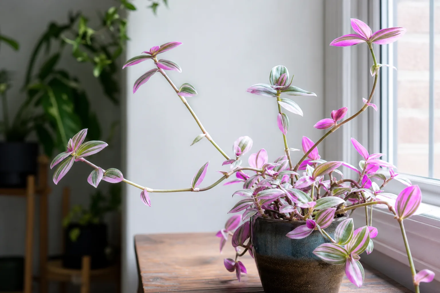 Leggy Growth on Tradescantia Nanouk - visible symptom on the plant