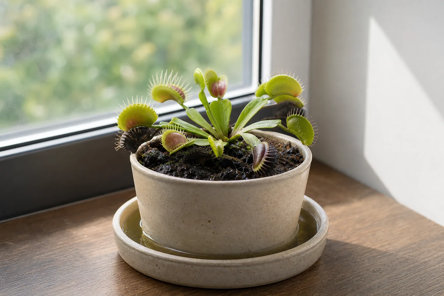 Overwatering on Venus Flytrap - visible symptom on the plant