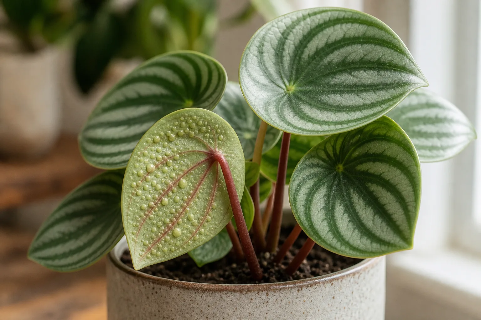 Edema on Watermelon Peperomia - visible symptom on the plant