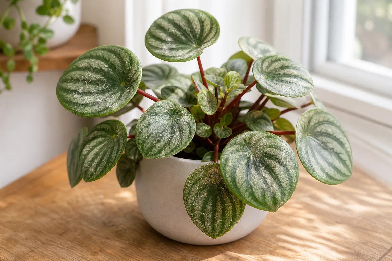 Thrips on Watermelon Peperomia - visible symptom on the plant
