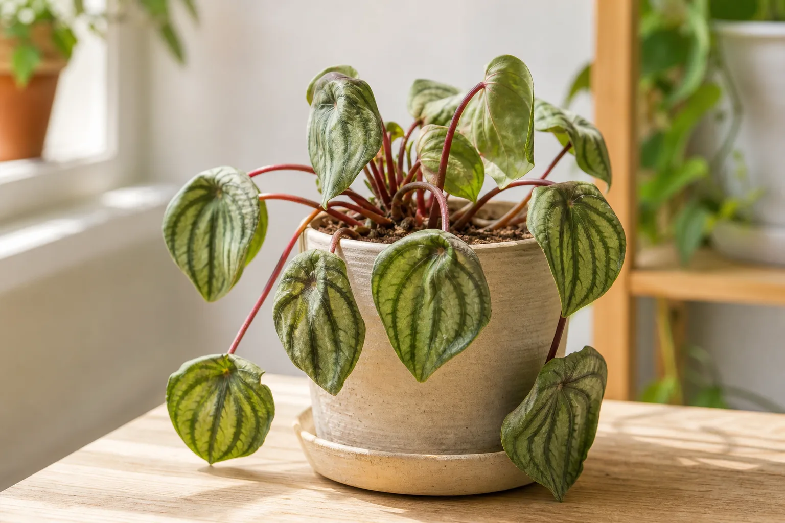 Underwatering on Watermelon Peperomia - visible symptom on the plant