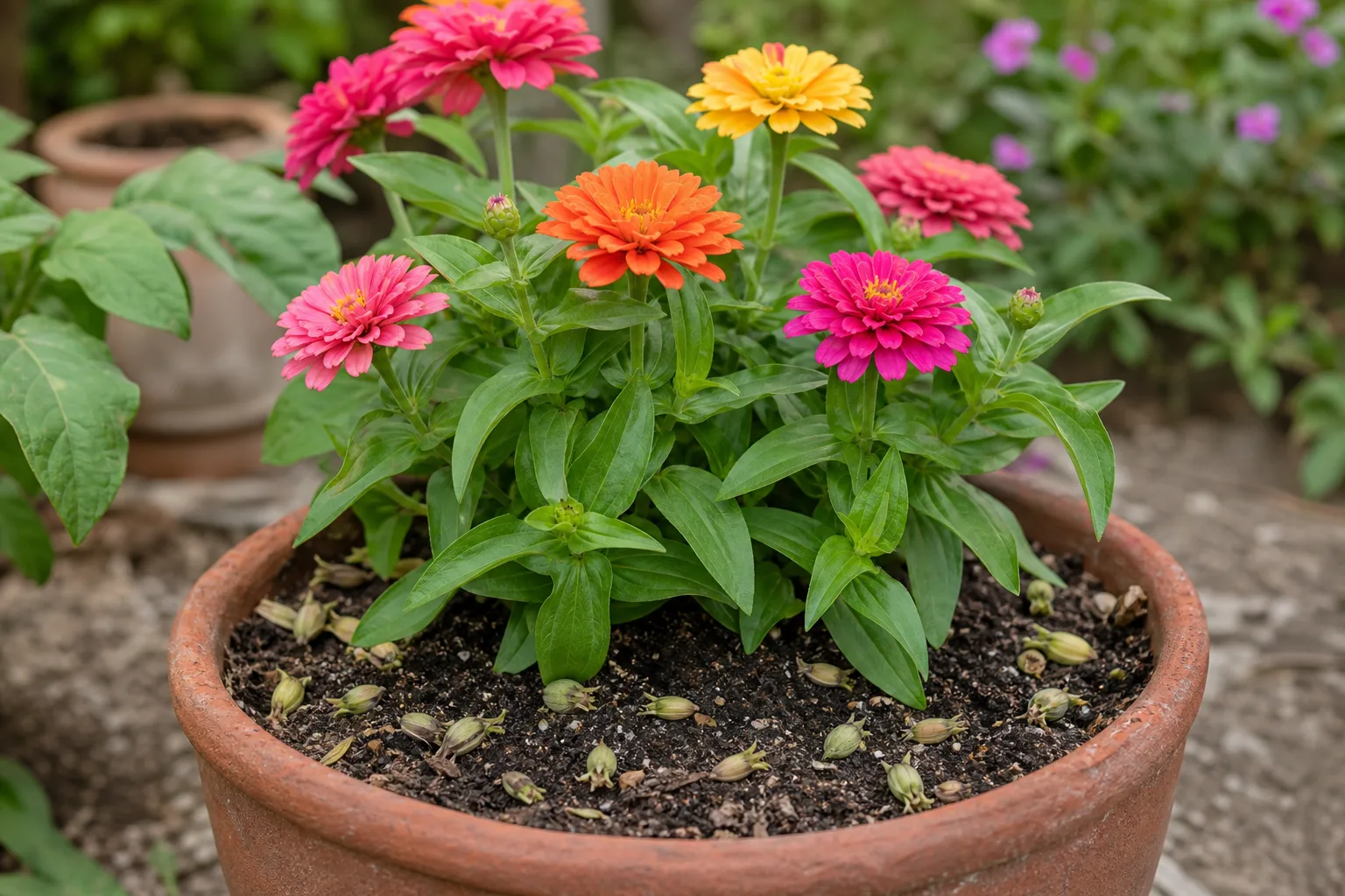 Bud Drop on Zinnia - visible symptom on the plant