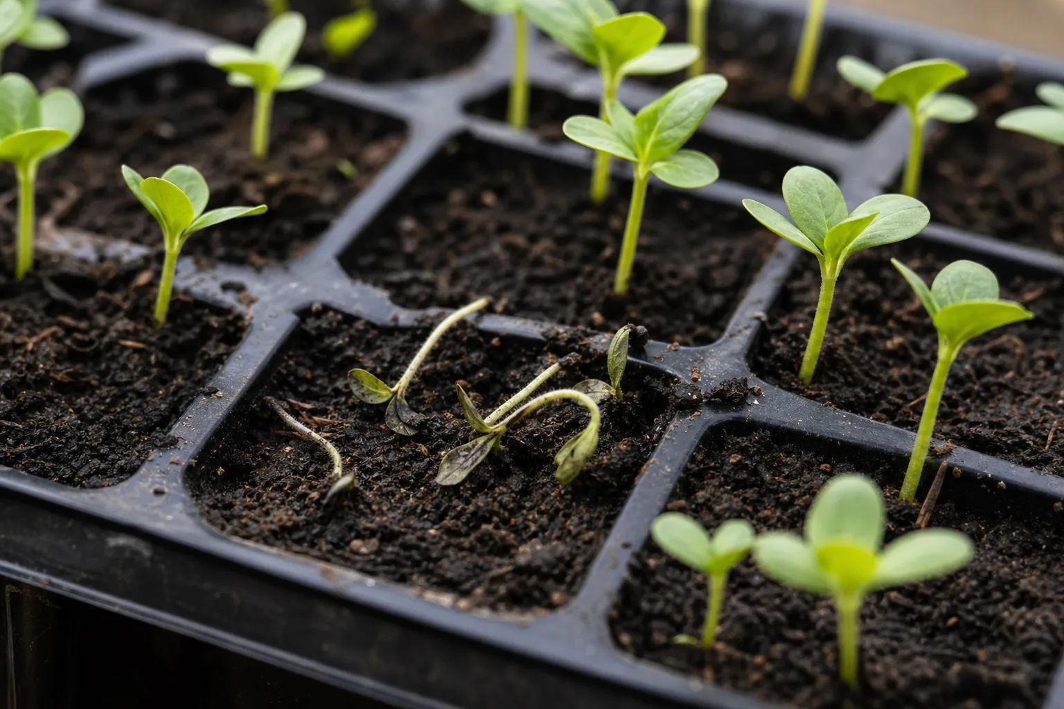 Damping Off on Zinnia - visible symptom on the plant