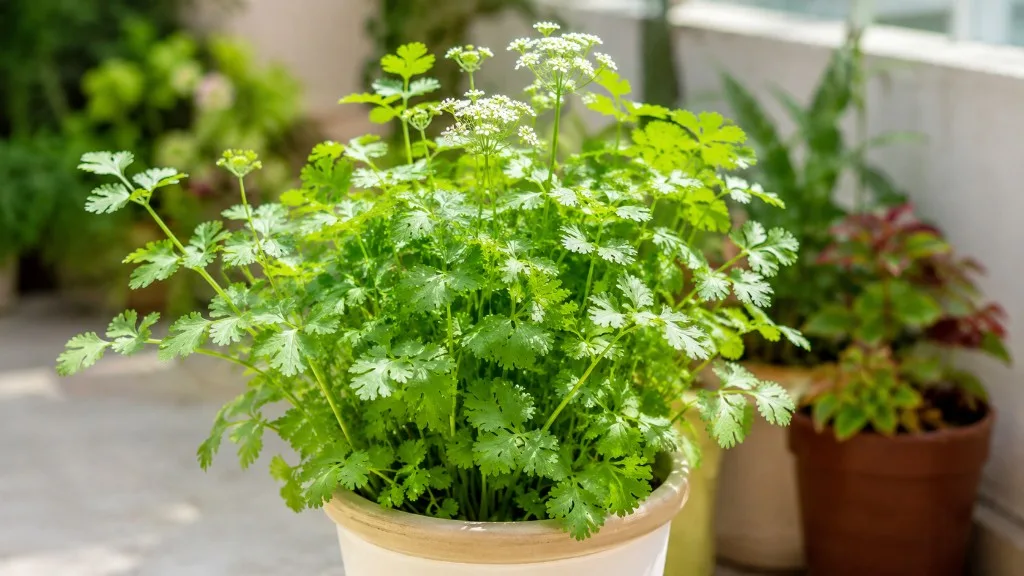 Coriander houseplant